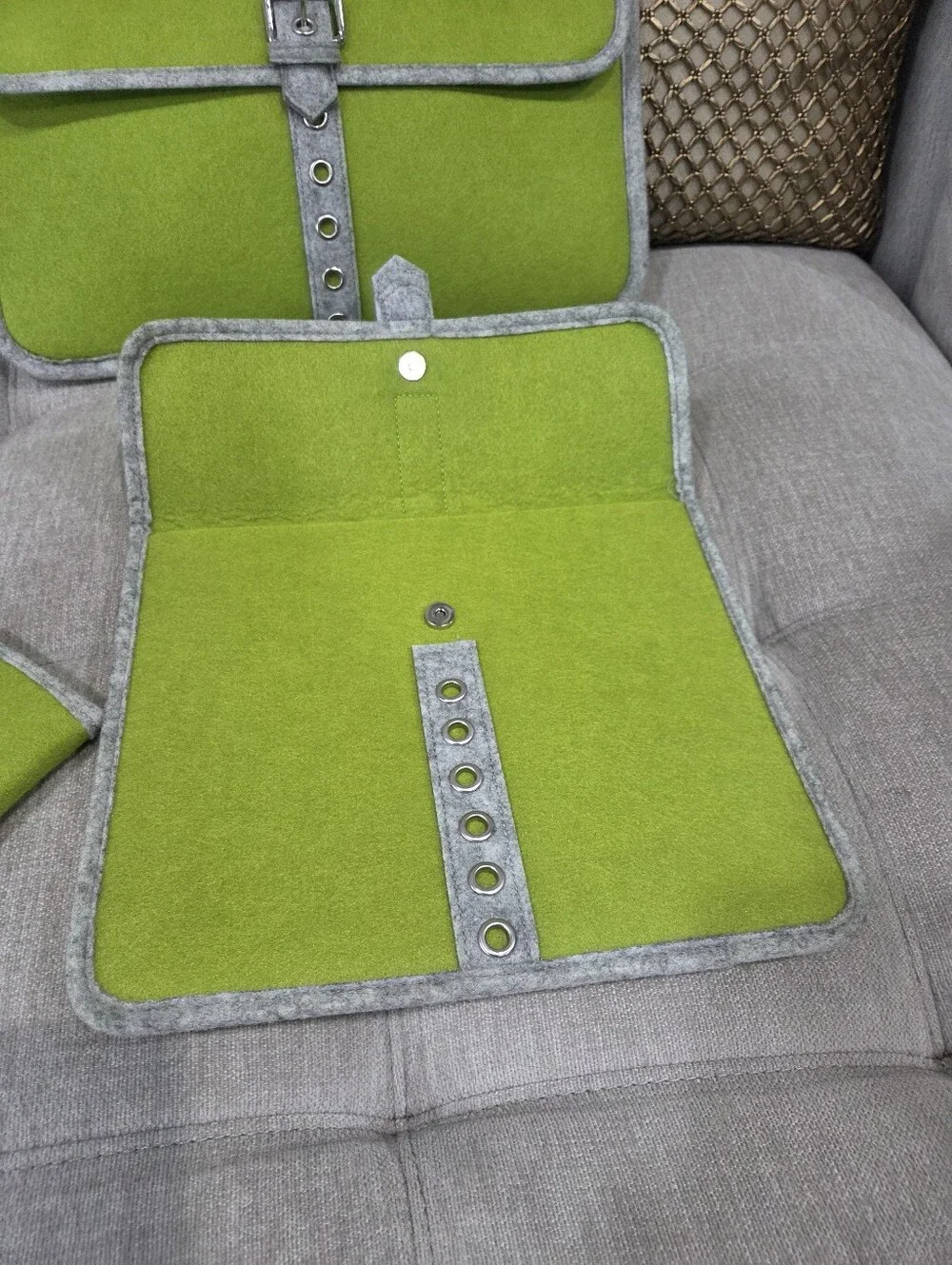 NWT Lucalily Lime Green Felt Set Of Laptop Case, Tablets Case And Wallet